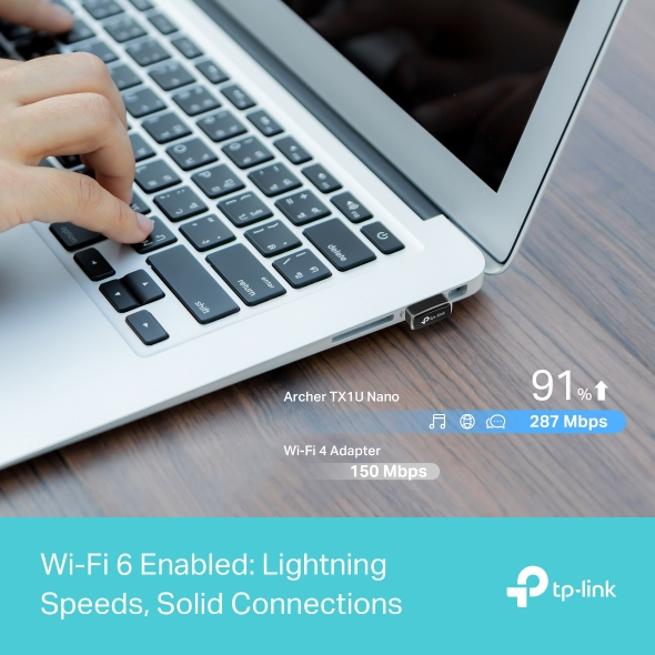 USB Wi-Fi Nano TP-Link Archer TX1U Nano (Wi-Fi 6, AX300, 2.4GHz, USB 2.0)
