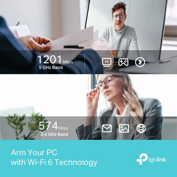 USB Wi-Fi TP-Link Archer TX35U Plus (Wi-Fi 6, AX1800, băng tần kép, 2 ăng-ten, USB 3.0)