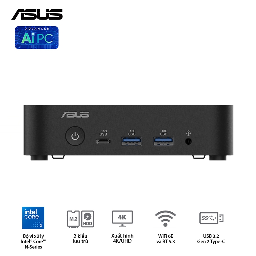 PC Mini NUC ASUS INTEL NUC 14 Essential NUC14MNK9700000 ( Intel Pentium N97 | DDR5 4800 | Intel UHD | NVMe PCIe3.0 | Wi-Fi+Bluetooth)