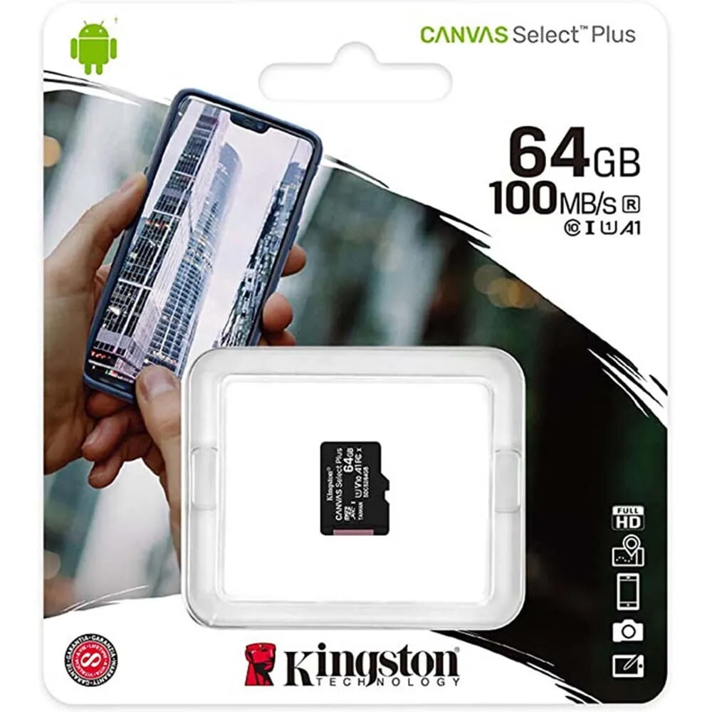 Thẻ nhớ microSD Kingston Canvas Select Plus 64GB SDCS2/64GBSP (100MB/s, Class 10)