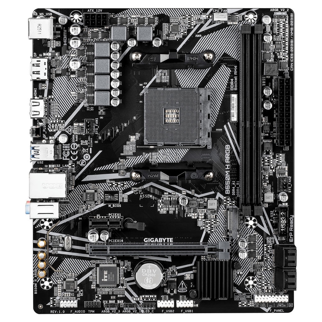 Mainboard Gigabyte B550M H ARGB (AMD B550, AM4, DDR4, Micro ATX)