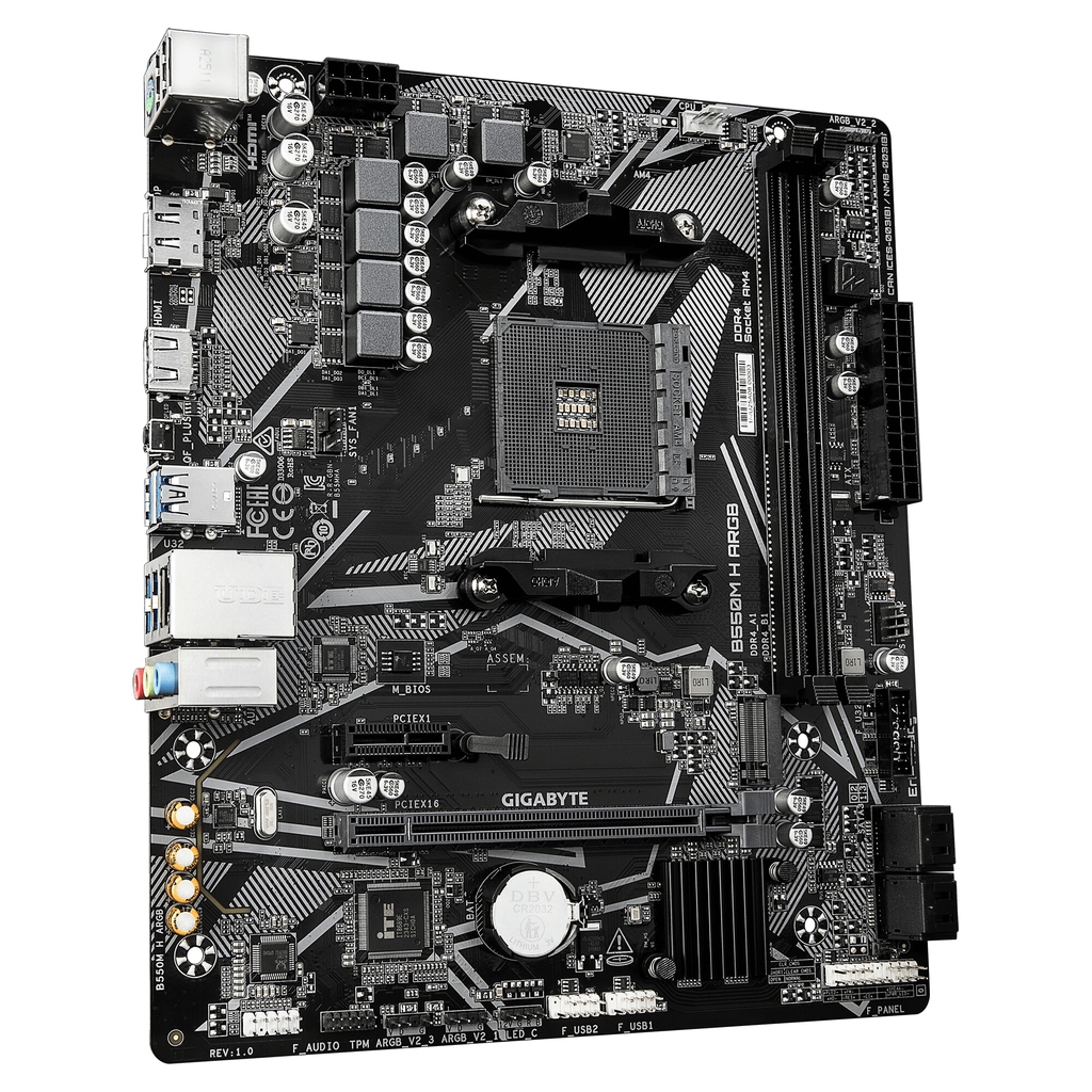 Mainboard Gigabyte B550M H ARGB (AMD B550, AM4, DDR4, Micro ATX)