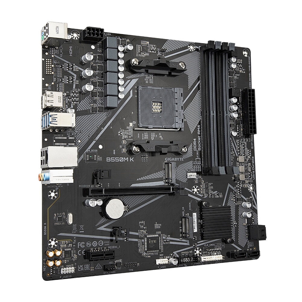 Mainboard Gigabyte B550M K (AMD B550, AM4, DDR4, Micro ATX)