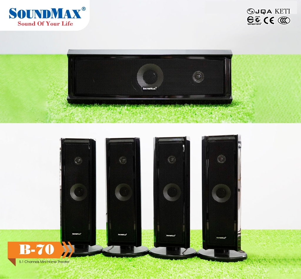 Loa SoundMax B-70/5.1 (100W RMS, Bluetooth, đen)