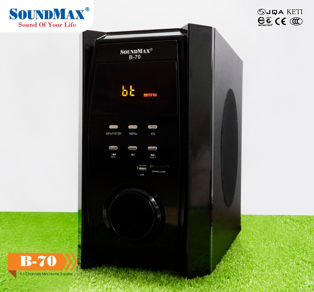 Loa SoundMax B-70/5.1 (100W RMS, Bluetooth, đen)