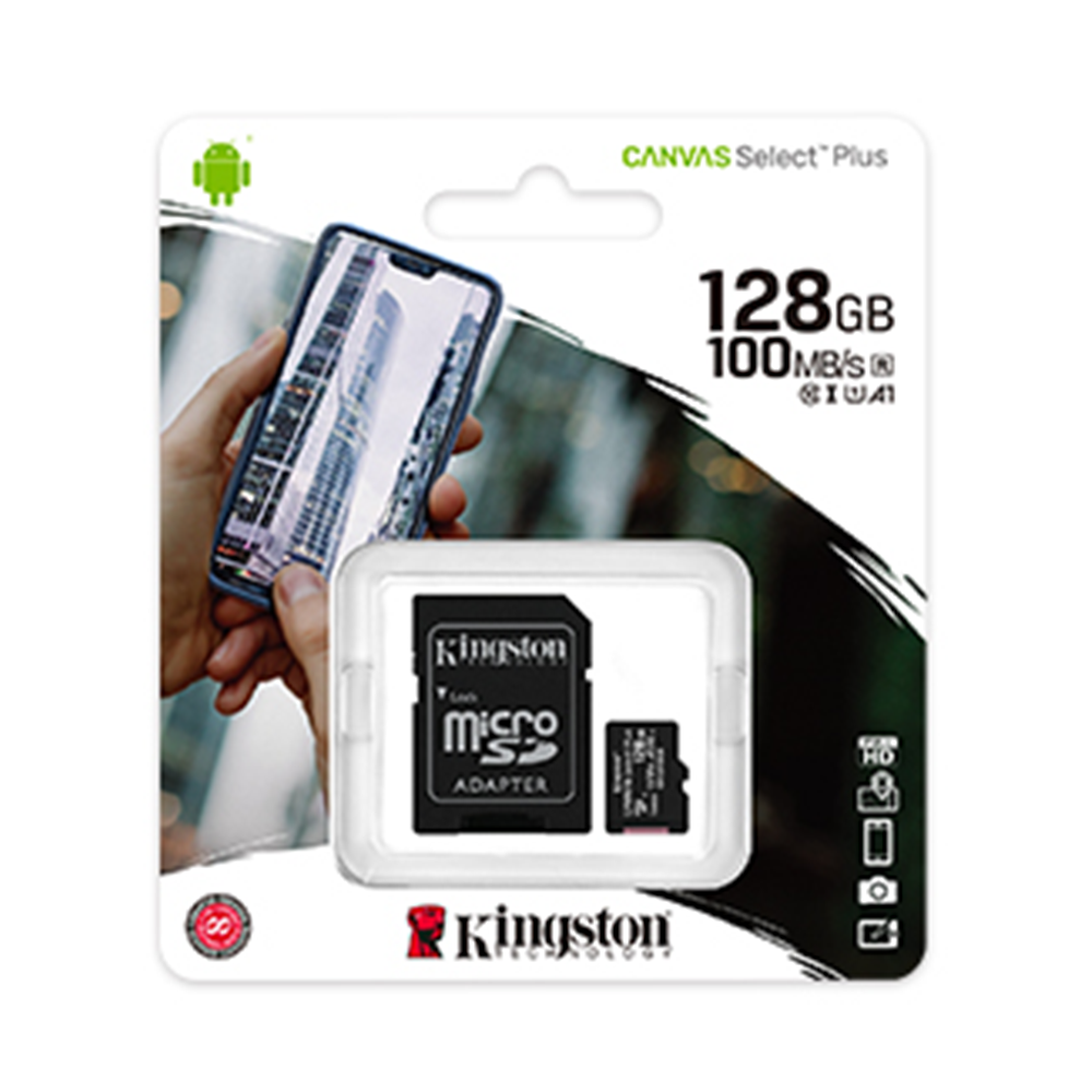 Thẻ nhớ MicroSD Kingston Canvas Select Plus SDCS2/128GB (128GB, Class 10, kèm adapter)