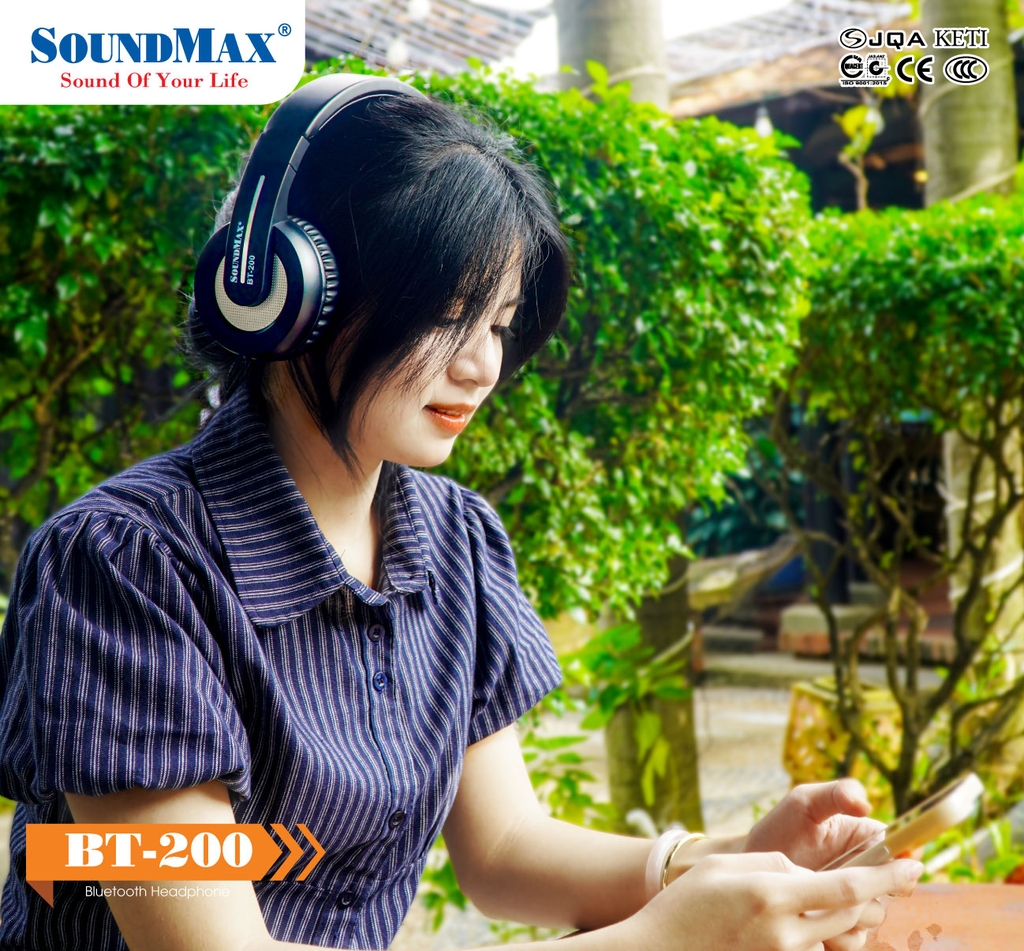 Tai nghe Bluetooth SoundMax BT-200 (Bluetooth 4.1, 10m, 40mm)
