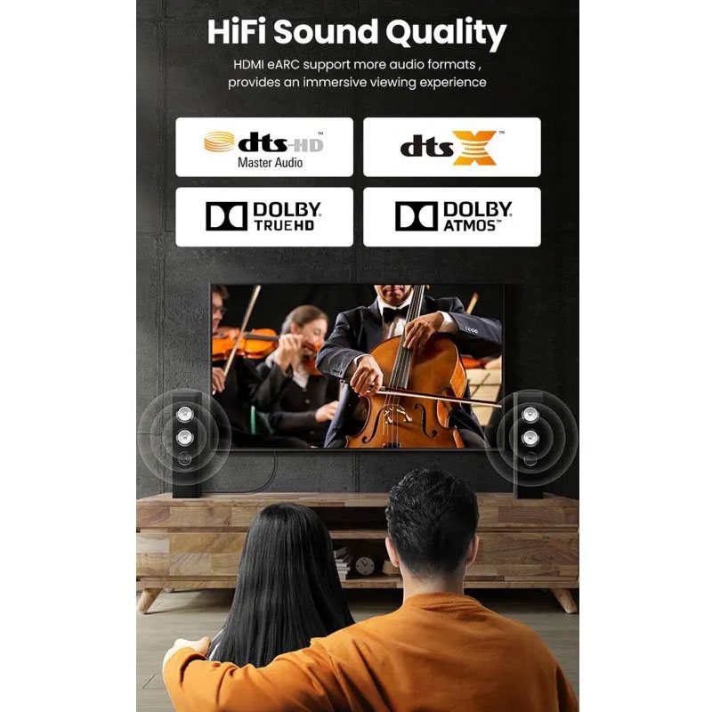 Cáp dữ liệu VIDEO HDMI 2.1 hỗ trợ 8K truyền âm thanh hình ảnh dài 10M có chipset Ugreen (80406)