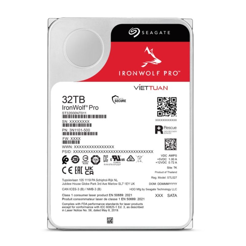 Seagate IronWolf Pro ST32000NT000 (32TB HDD, 3.5 inch, SATA 6Gb/s, 7200rpm, 512MB)