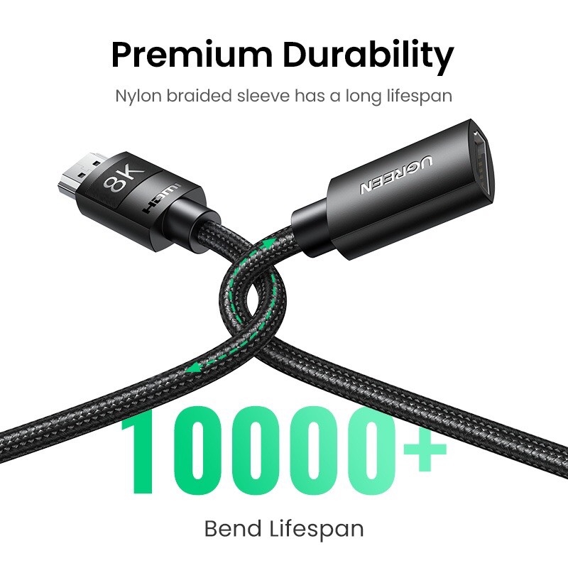 Cáp dữ liệu VIDEO HDMI 2.1 hỗ trợ 8K nối dài dài 2M Ugreen (40450)