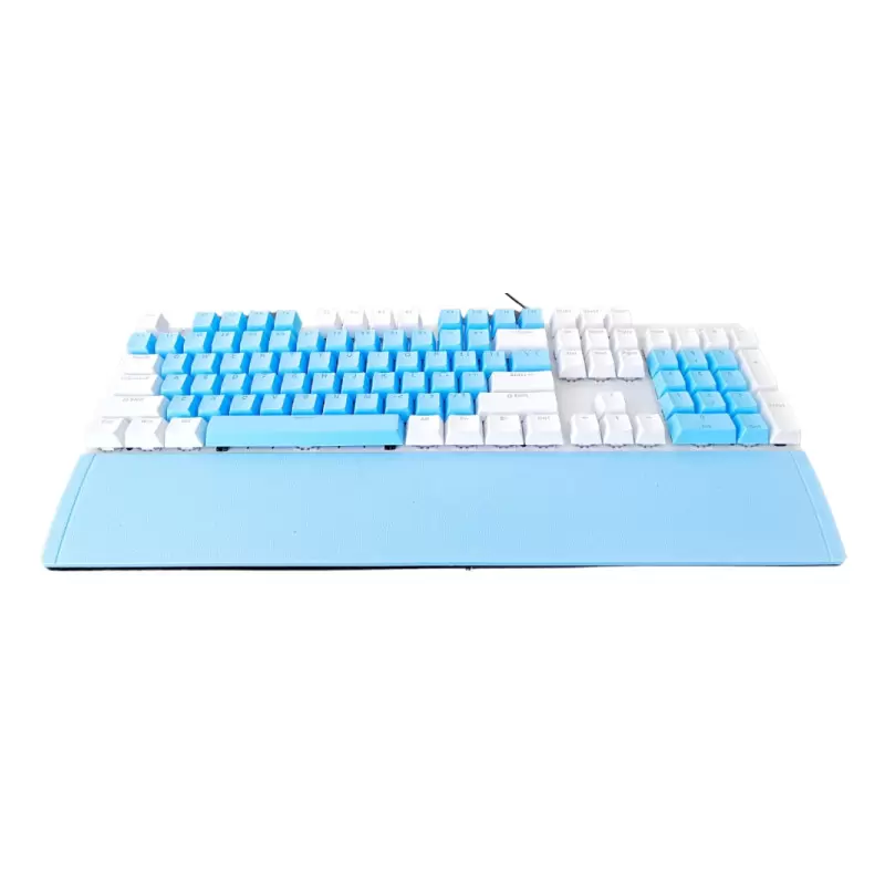 Bàn phím cơ EMaster EKM701WB (104 phím, Blue Switch, LED, Trắng Xanh)