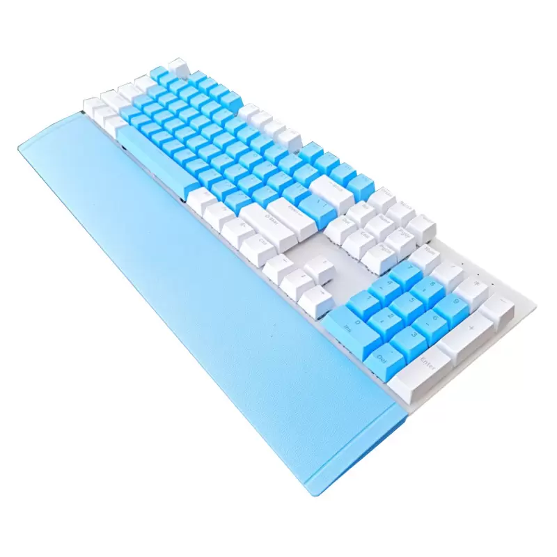 Bàn phím cơ EMaster EKM701WB (104 phím, Blue Switch, LED, Trắng Xanh)