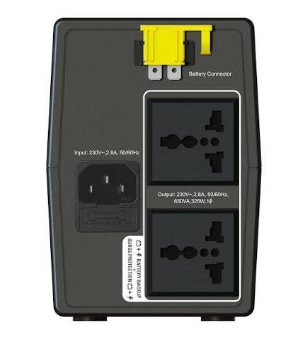 UPS APC Back-UPS BX650LI-MS (650VA/325W, AVR, 230V, Ắc quy 12V 7Ah, màu đen)