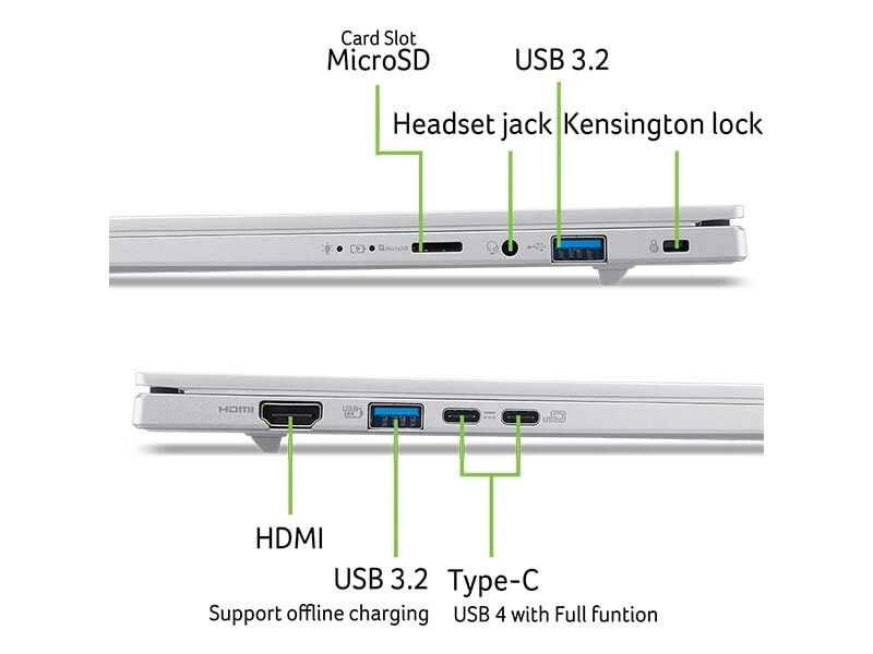Laptop Acer Aspire 14 AI A14-61M-R9RA (Ryzen AI 5 340, 16GB, 512GB, 14