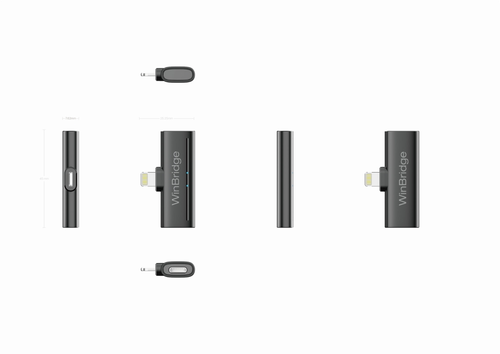 Micro không dây WinBridge M31 (2.4G, khử ồn, 360°, 11 giờ, Type-C/Lightning)