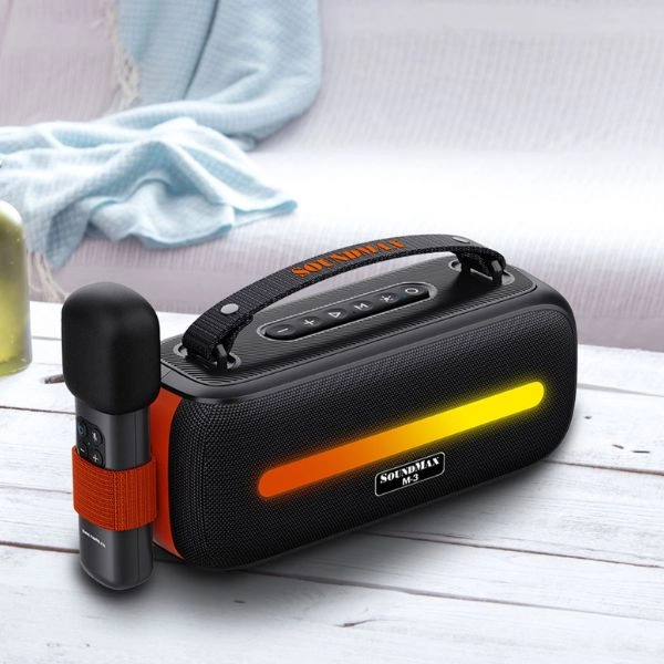 Loa Bluetooth SoundMax M-3 (18W RMS, Bluetooth 5.0, USB, kèm 1 micro không dây)