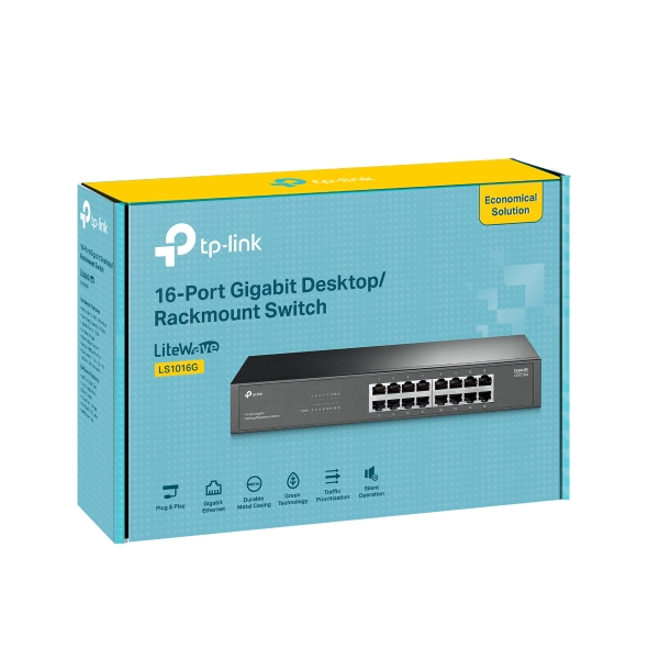 Switch TP-Link LS1016G (16 cổng Gigabit, vỏ kim loại, để bàn/gắn rack)