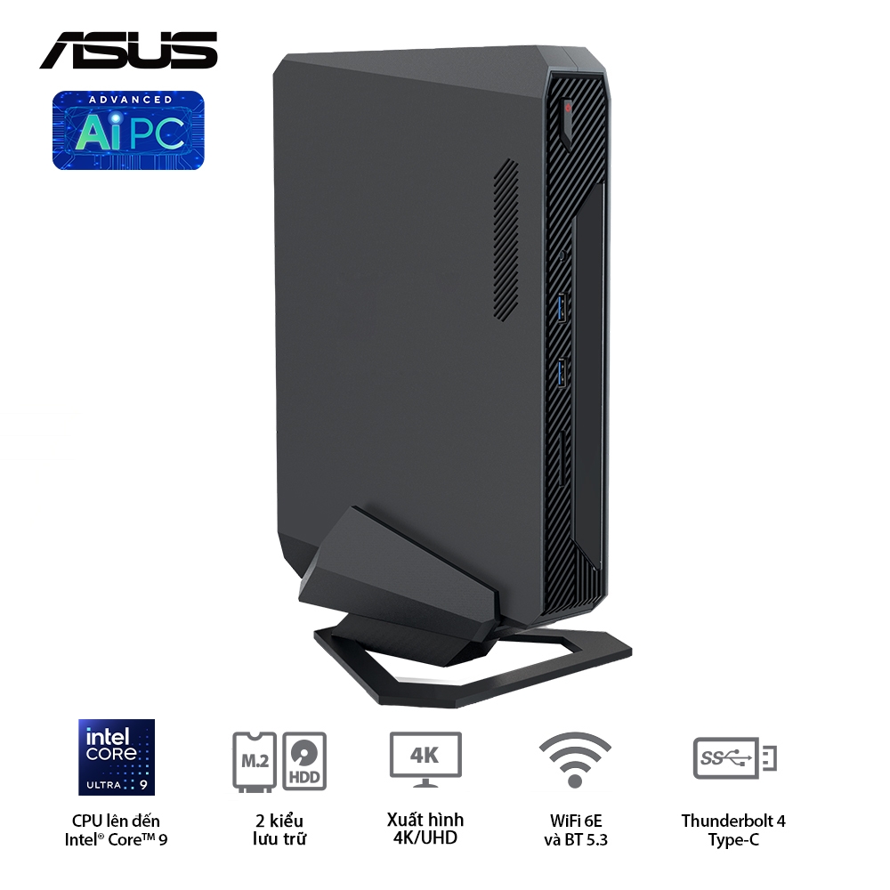 Máy tính Mini PC ASUS NUC 14 Performance RNUC14SRKU910001I (Ultra 9 185H, RTX 4070 8GB)