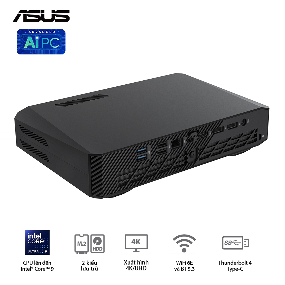 Máy tính Mini PC ASUS NUC 14 Performance RNUC14SRKU910001I (Ultra 9 185H, RTX 4070 8GB)
