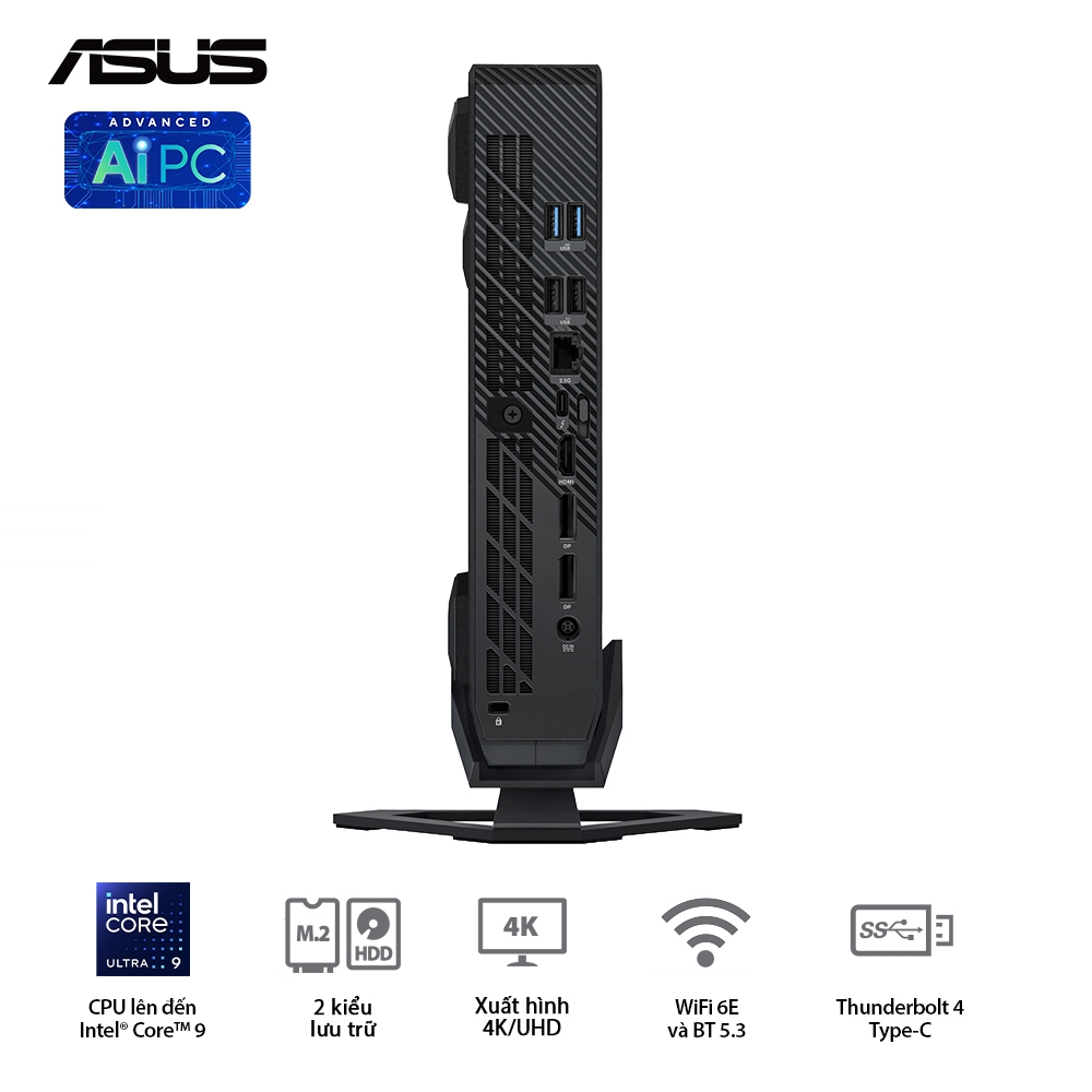 Máy tính Mini PC ASUS NUC 14 Performance RNUC14SRKU910001I (Ultra 9 185H, RTX 4070 8GB)