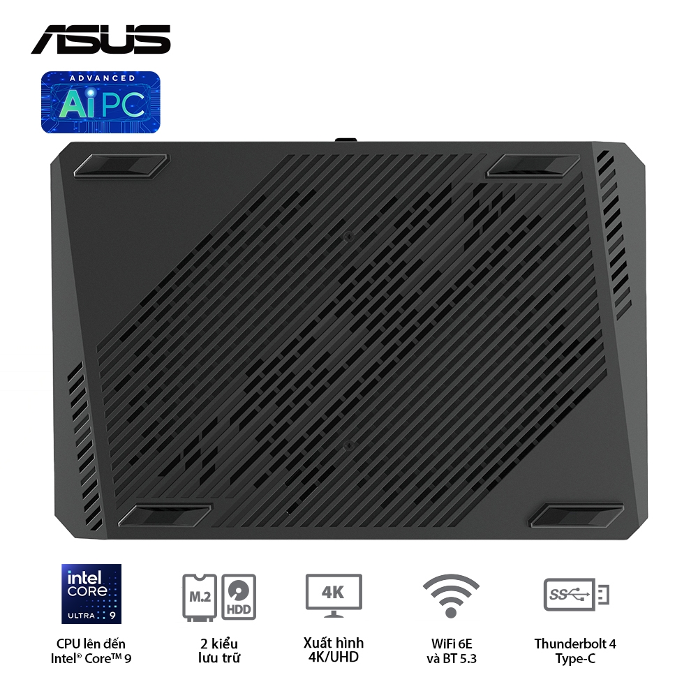 Máy tính Mini PC ASUS NUC 14 Performance RNUC14SRKU910001I (Ultra 9 185H, RTX 4070 8GB)