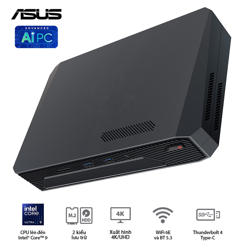 Máy tính Mini PC ASUS NUC 14 Performance RNUC14SRKU910001I (Ultra 9 185H, RTX 4070 8GB)