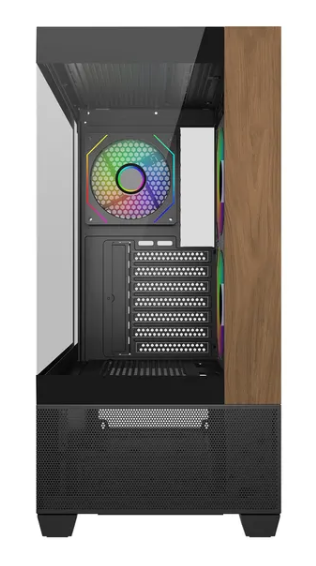 Case Cooler Master ELITE 690 WOOD BLACK (Mid Tower, Kính cường lực, 3FAN ARGB, Type C)