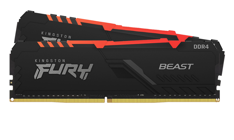 Ram PC Kingston Fury Beast RGB 16GB 3200MHz DDR4 (2x8GB) KF432C16BBAK2/16