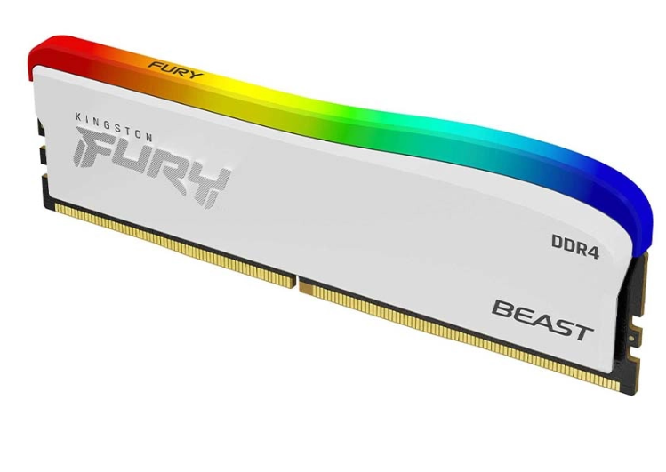 Ram PC Kingston Fury Beast White RGB Special Edition 8GB 3200MHz DDR4 KF432C16BWA/8
