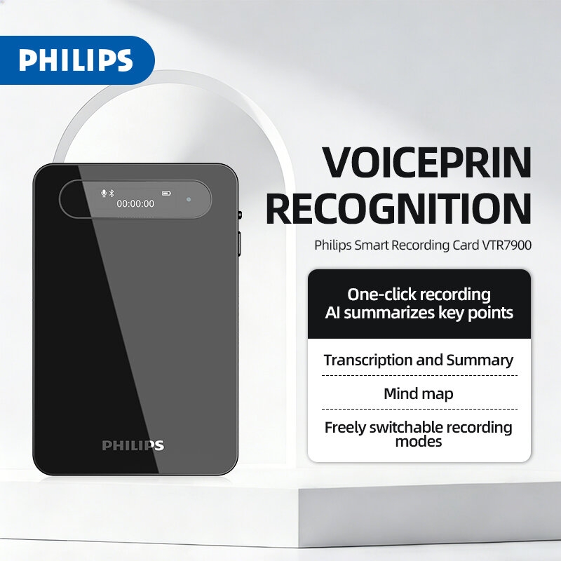 Máy ghi âm Philips VTR 7900 (64GB, MP3, ghi âm cuộc gọi, Bluetooth 5.3, 0.87