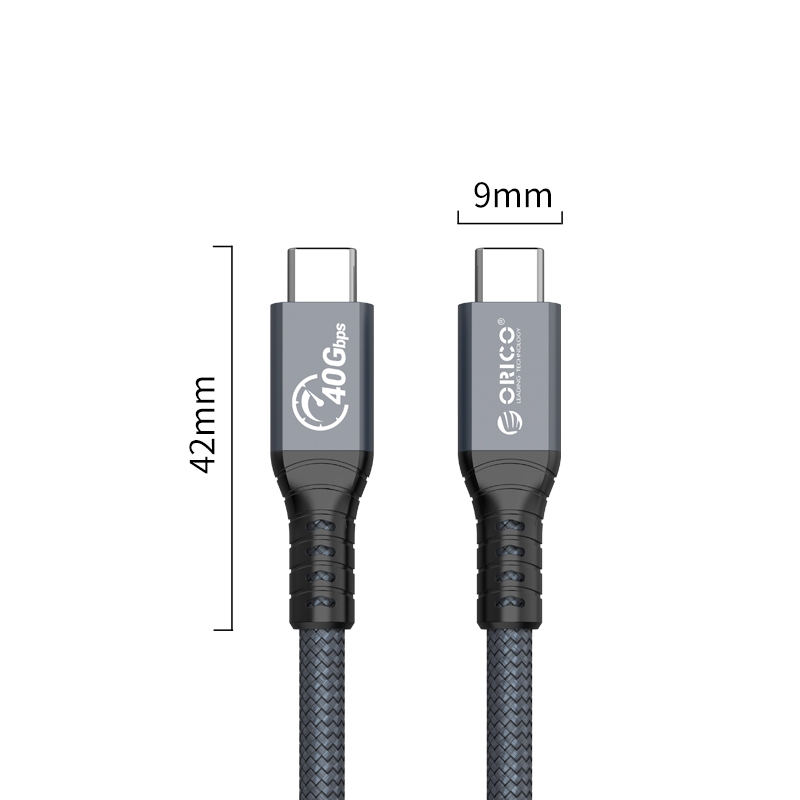 Cáp Thunderbolt4 Type-C Orico TBZ4-03-GY-BP