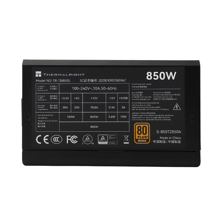 Nguồn PC Thermalright TR-TB850S (850W, 80 PLUS Bronze)