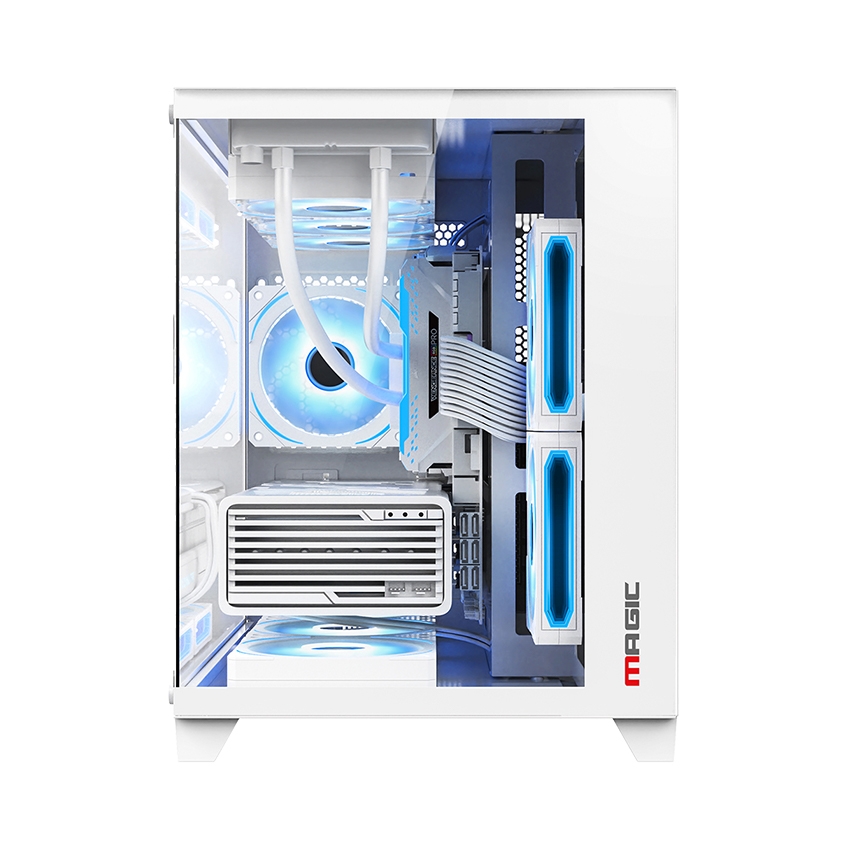 Vỏ Case MAGIC Aqua-M Ultra Pro White sẵn 3 Fan