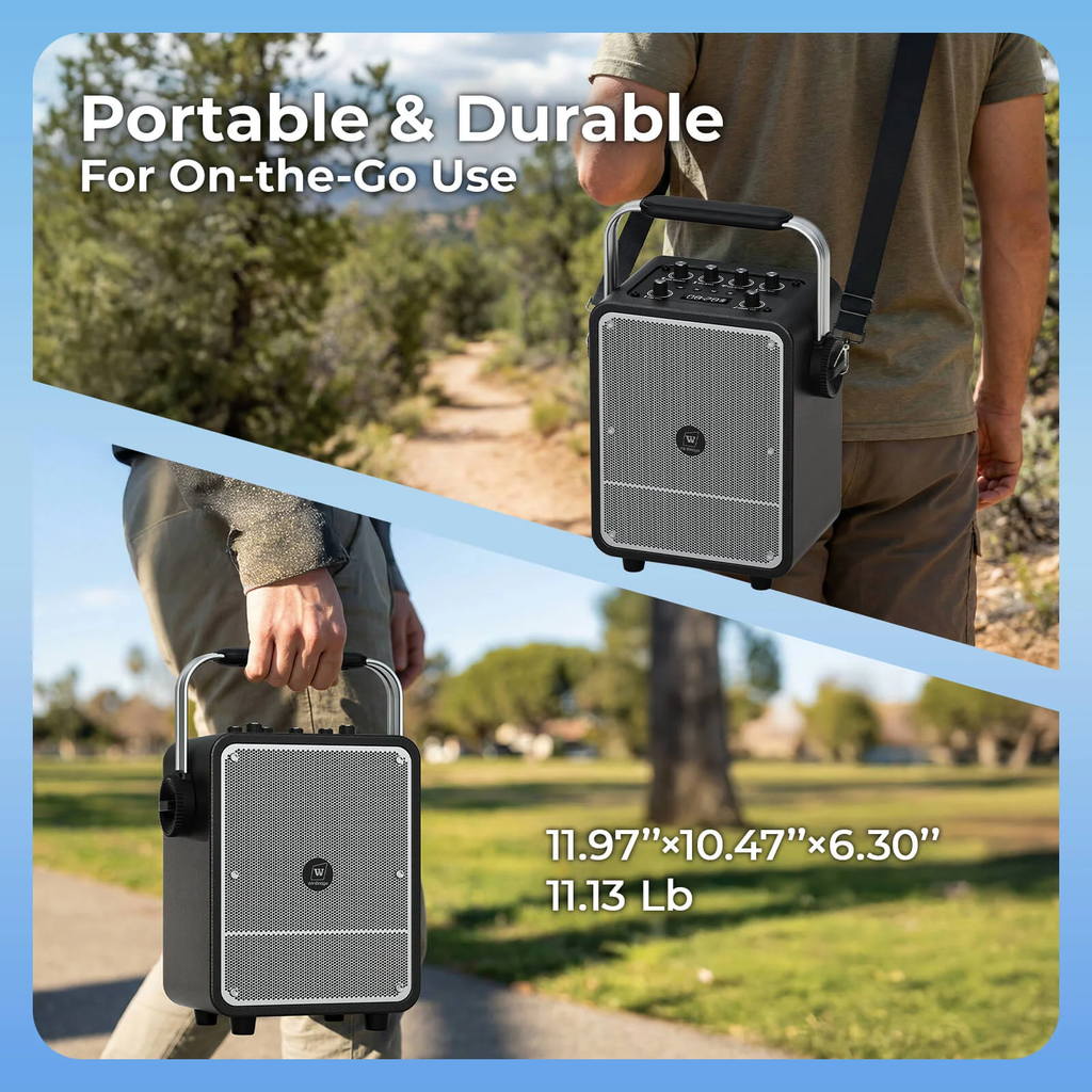 Loa kéo di động WinBridge S200 (150W, 4.500mAh, 50Hz–20kHz, 110dB, Micro không dây)