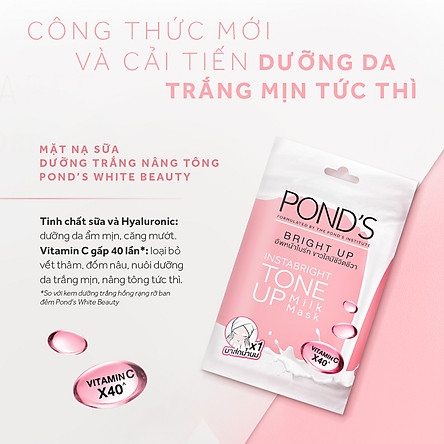 Combo 8 Mặt Nạ Sữa Dưỡng Trắng Nâng Tông Pond'S White Beauty Bright Up Milk Mask 25G/Miếng