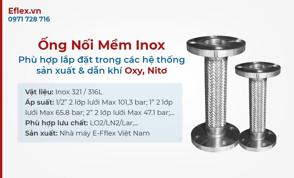 Ống Mềm Inox Dẫn Khí Oxy