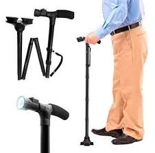 Gậy chống Batoong gấp 4 khúc có đèn Led