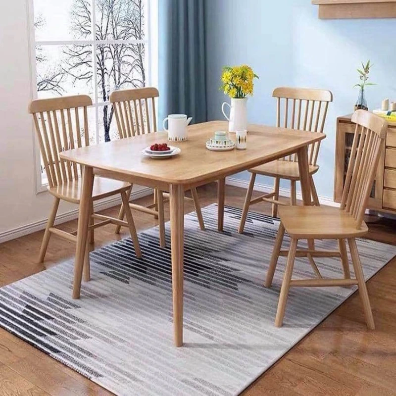 Bộ bàn ăn ghế 4 chỗ trắng