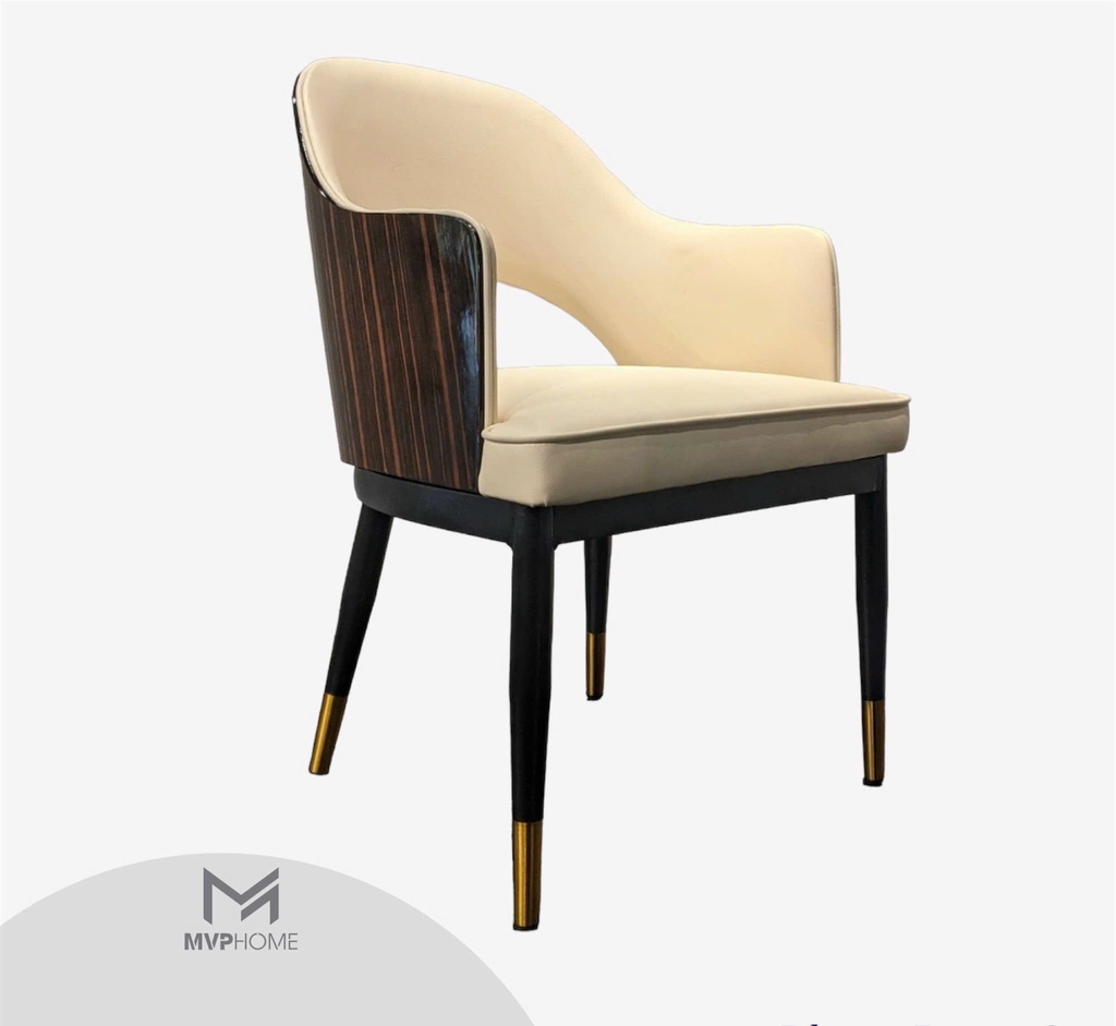 Mẫu ghế ăn hiện đại chân sắt sơn tĩnh điện ốp vonia vân đẹp bọc da Microfiber cao cấp