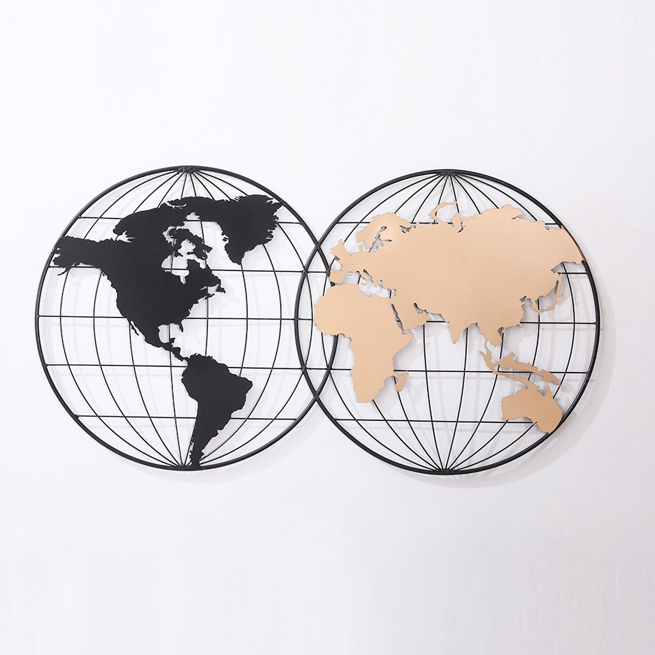 Bản Đồ Thế Giới Hình 2 Địa Cầu - World Map Decor | Thiết kế phong ...