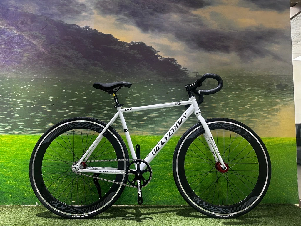 Xe đạp Fixed Gear Vicky Crazy V8 - Trắng