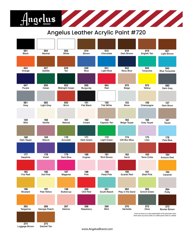Màu vẽ da, vải Angelus Leather Paint Standard 118ml (4Oz)