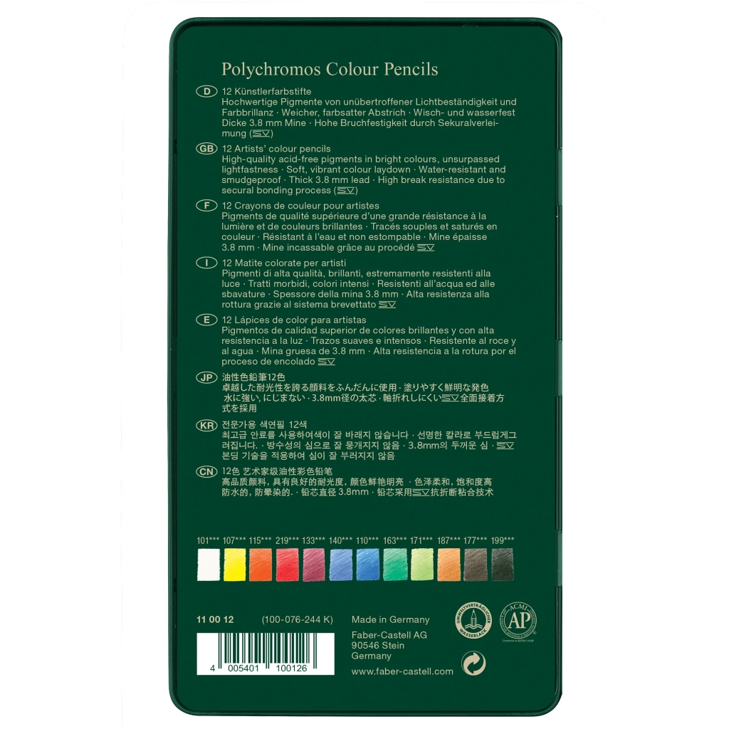 Chì màu cây lẻ Faber-Castell Polychromos 276 - Chrome Oxide Green Fiery