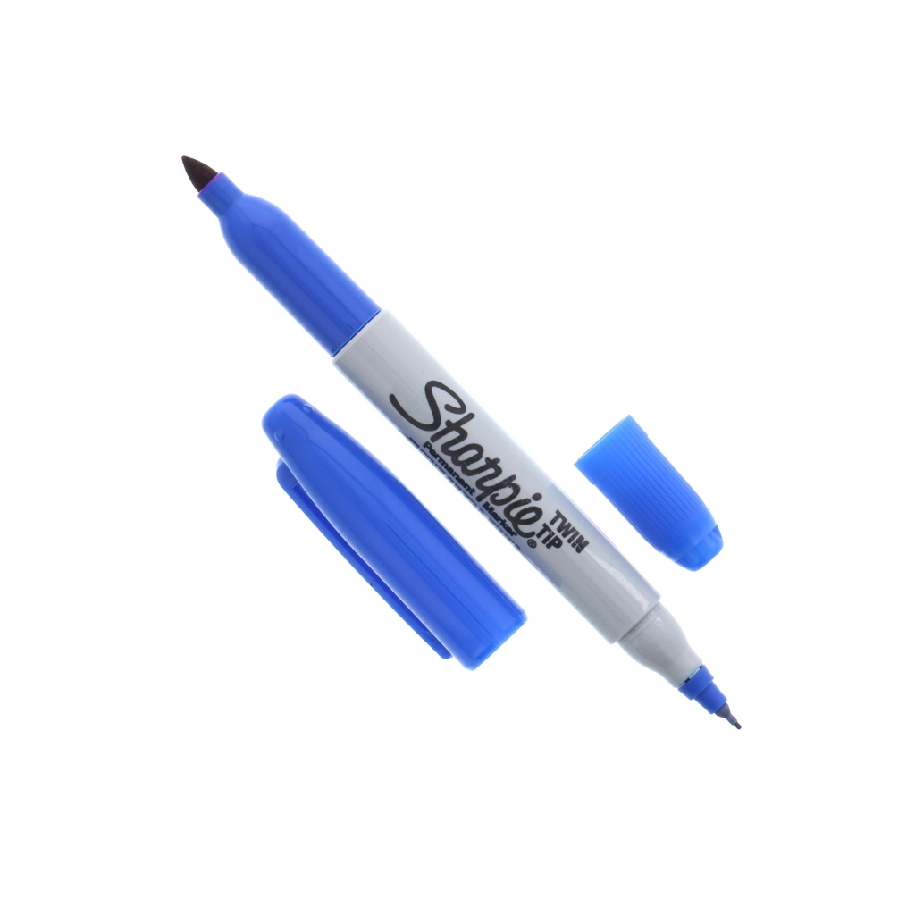 Bút lông dầu 2 ngòi (Fine/Ultra) Sharpie Twin Tip - Màu Xanh dương (Blue)