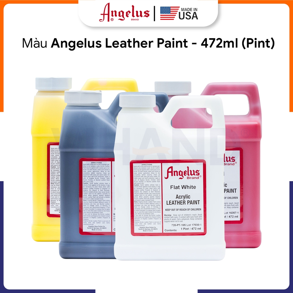 Màu vẽ da vải Angelus Acrylic Leather Paint 472ml (Pint) & 944ml (Quart)