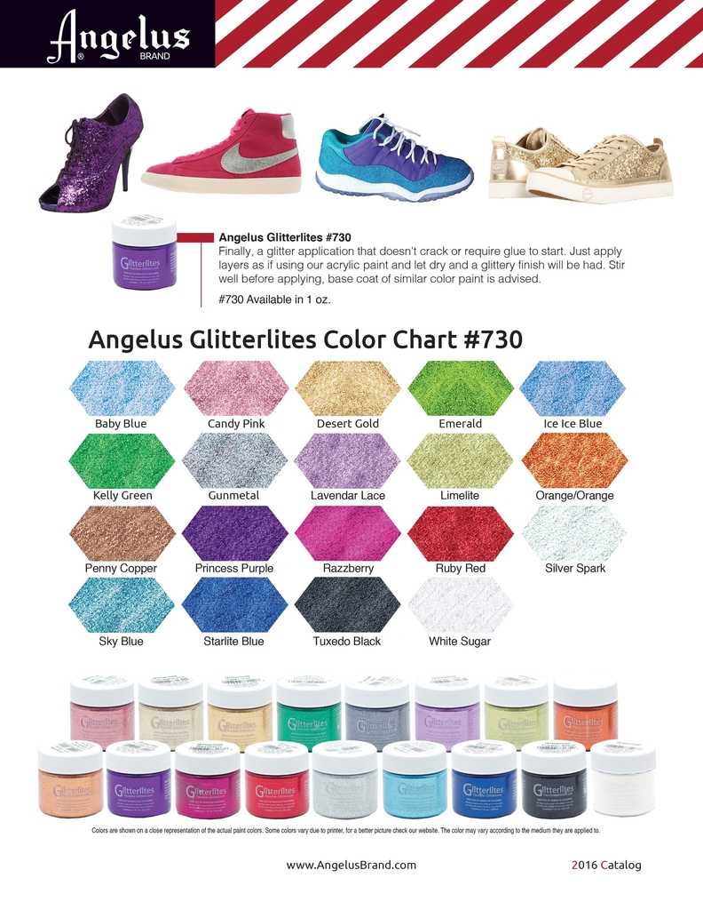 Màu vẽ da, vải Angelus Leather Paint Glitterlites 29.5ml (1Oz)