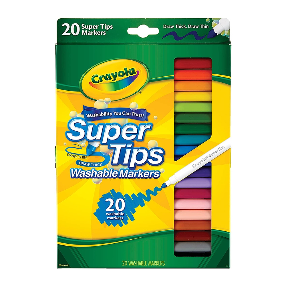 Bộ bút lông màu, có thể rửa được Crayola Super Tips Washable Markers