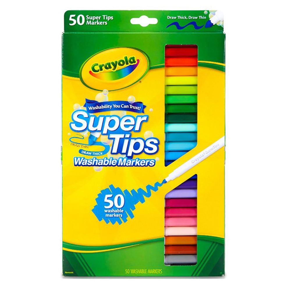 Bộ bút lông màu, có thể rửa được Crayola Super Tips Washable Markers