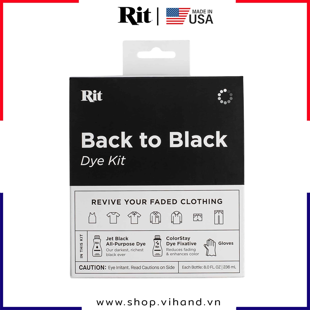 Bộ thuốc nhuộm đen quần áo Rit Back to Black Dye Kit