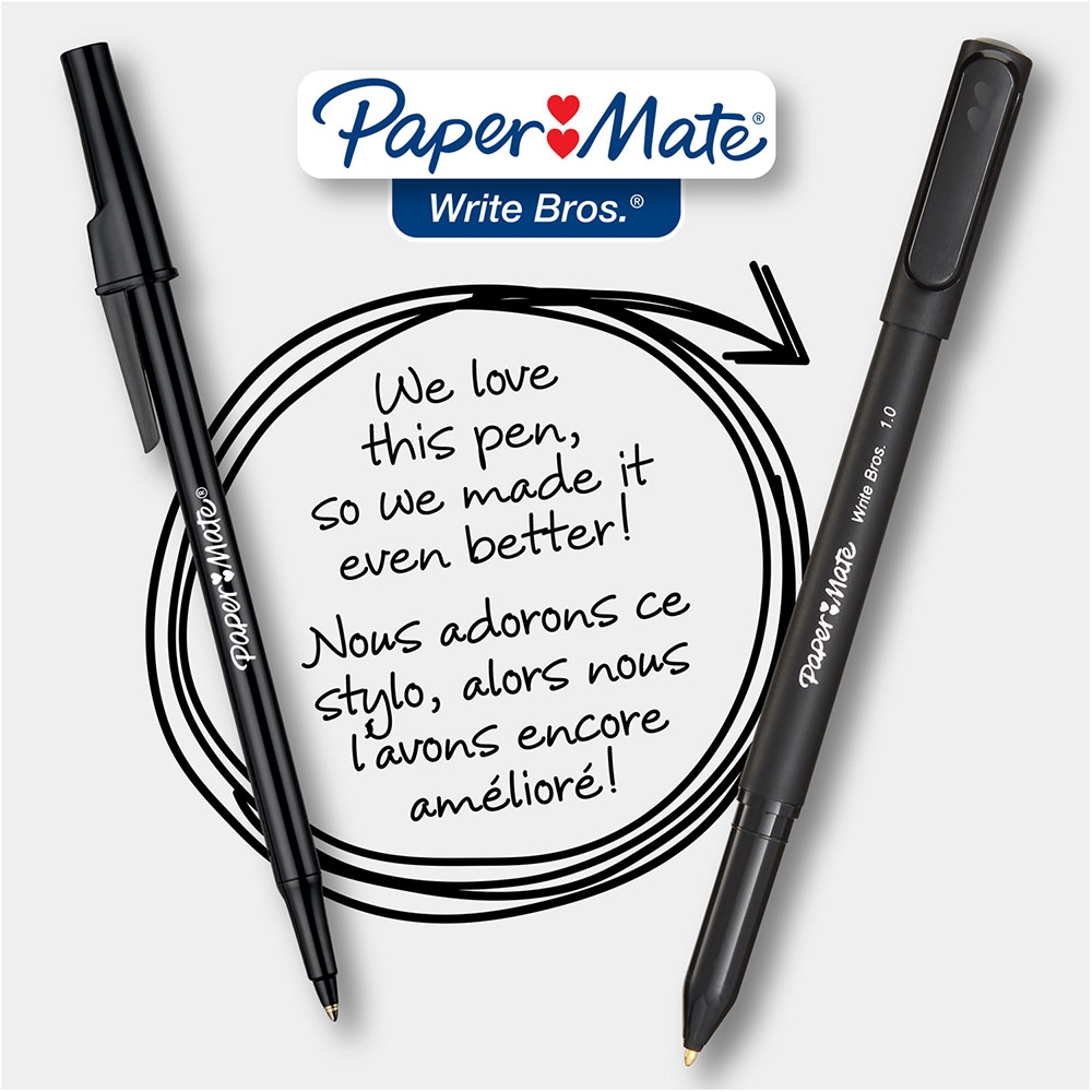 Bút bi nắp đậy Paper Mate Write Bros 1.0mm – Màu đỏ (Red)